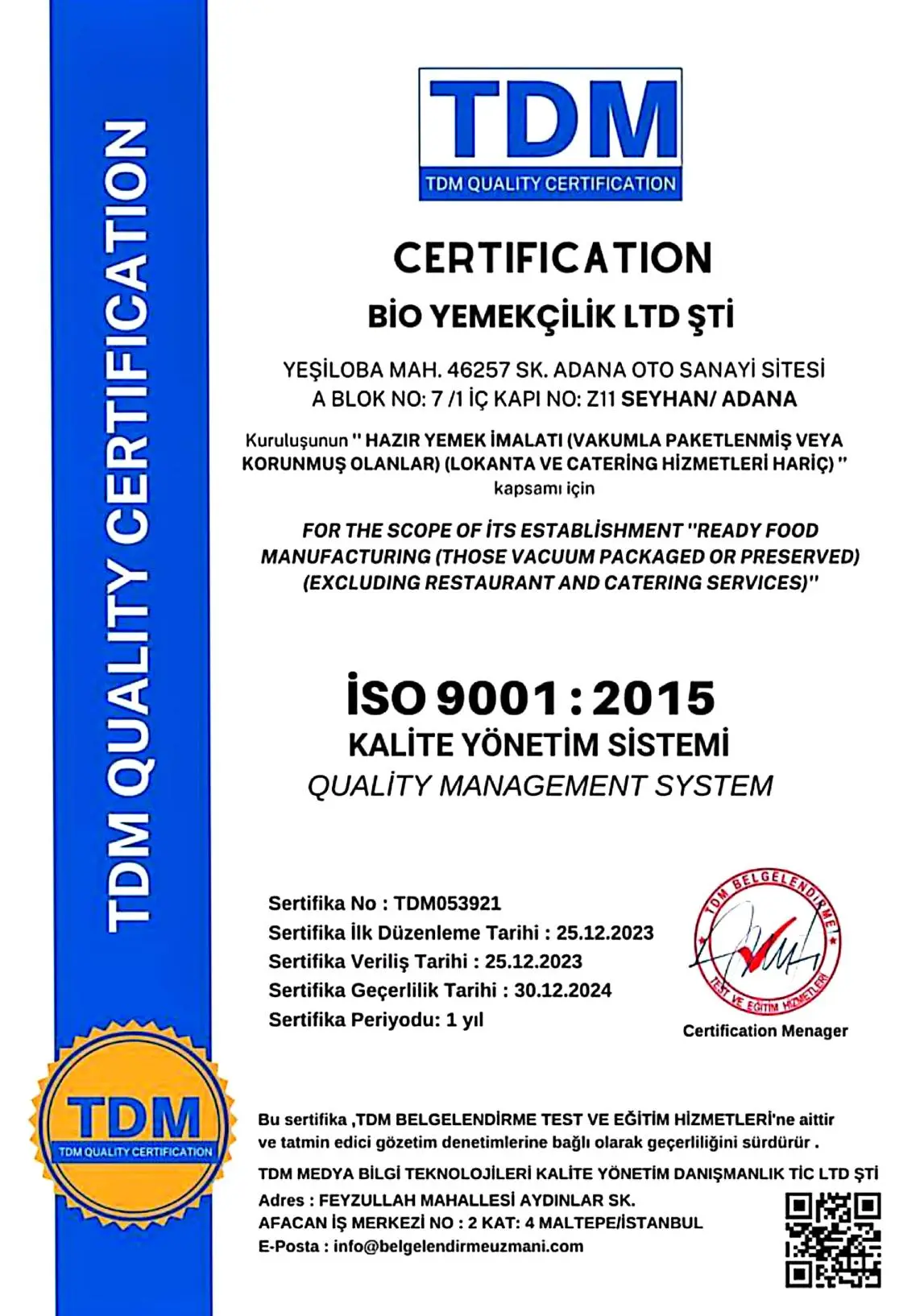 KALİTE YÖNETİM SİSTEMİ